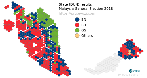 Malaysia Election - State Map Results